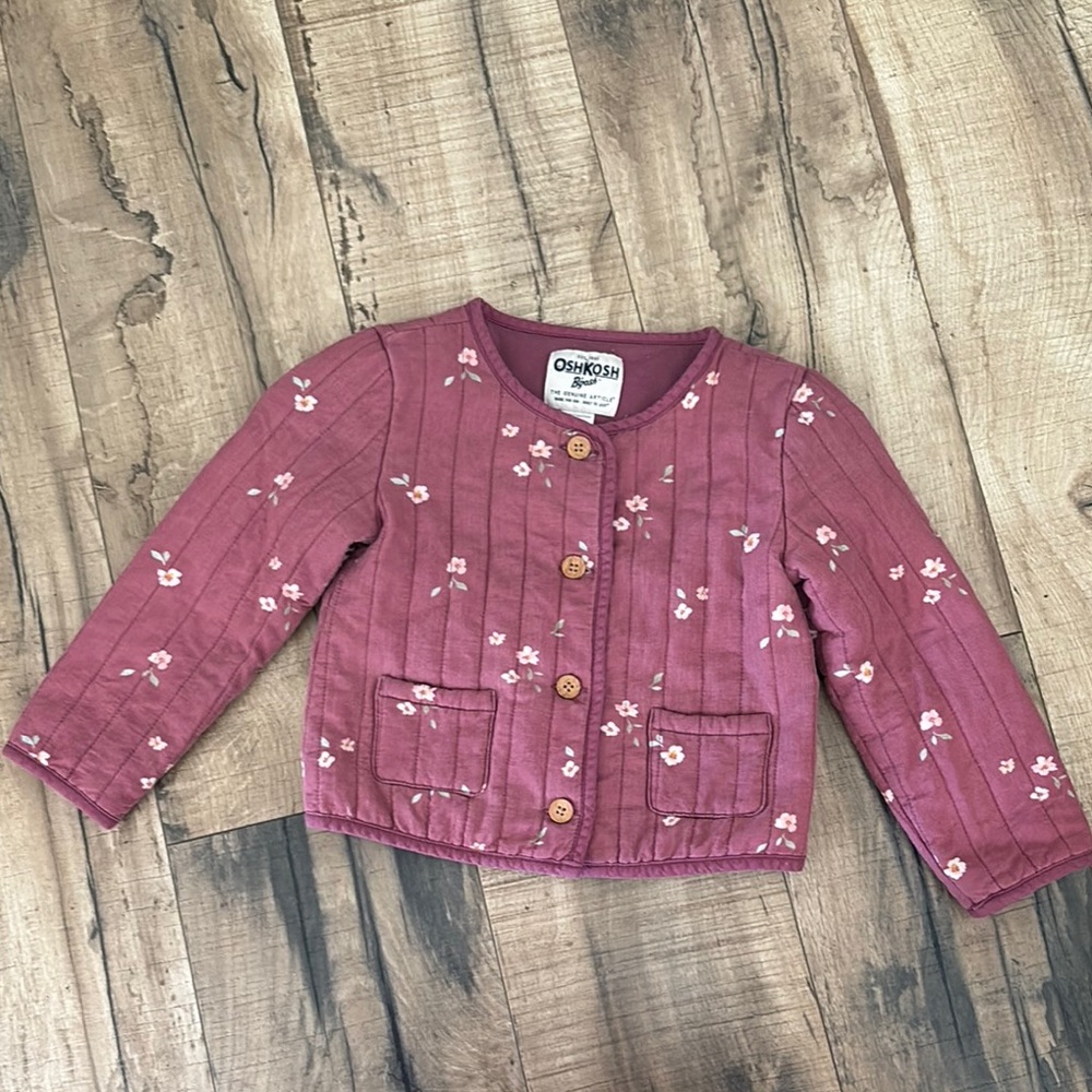 OshKosh B'gosh Mauve Floral Quilted Jacket